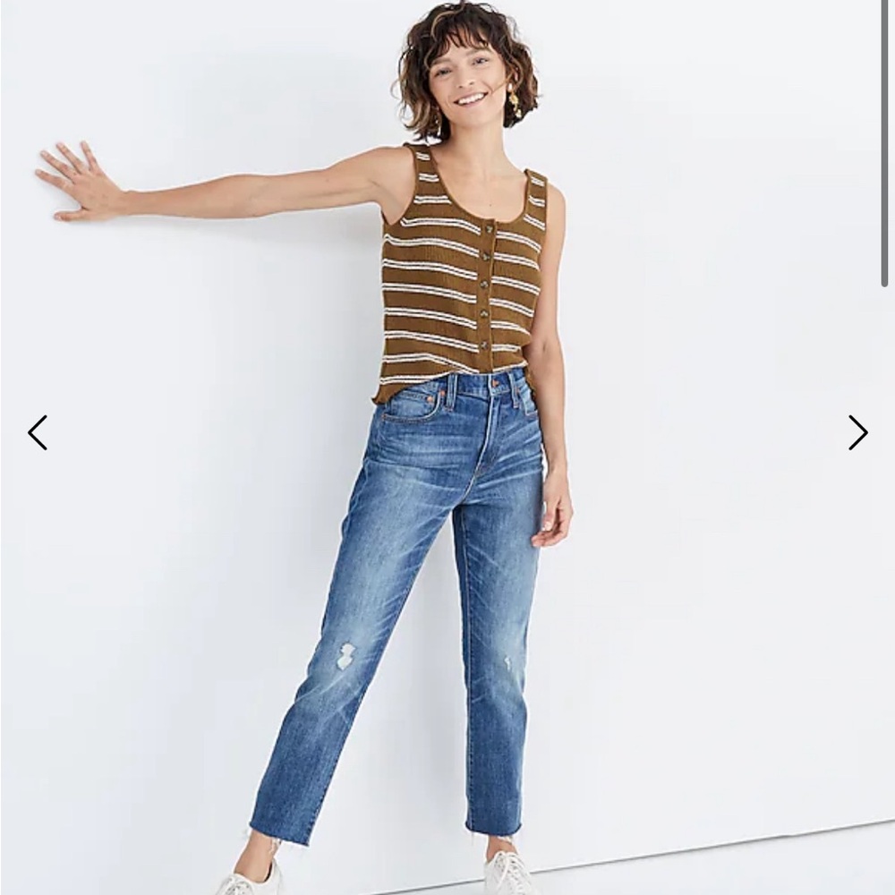 Madewell slim boy jeans, size 27, raw hem